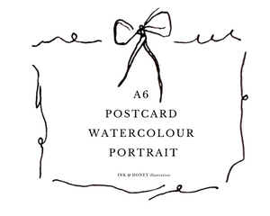 A6 Postcard Watercolour Portraits
