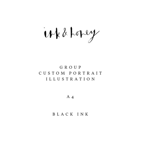 A4 Group Custom Portrait in Black ink