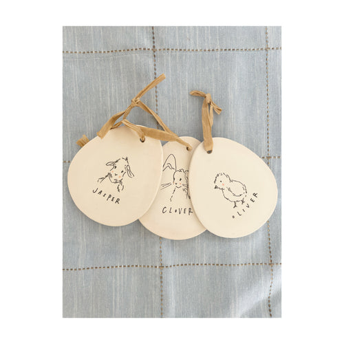 Springtime friends ceramic Egg